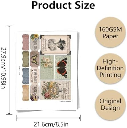 XINPOCUT Floral Folding Folio Junk Journal Kit,Folio Booklet Craft Kit, Junk Journal Kit, Scrapbooking Supplies, Journaling Decor, Mini Folio Writer Folder Project, Arts & Crafts Gifts - Image 3
