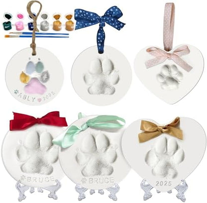 MYPAWLETS Dog Cat Pawprints Keepsake Kit,Make 3 Clay Paw Print Ornaments by MYPAWLETS