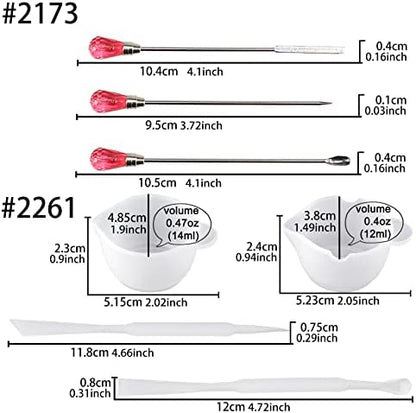 UV Resin Mixing Supplies, Palette Silicone Box with Lid, Stirring Rods, Measuring Cups - Image 2