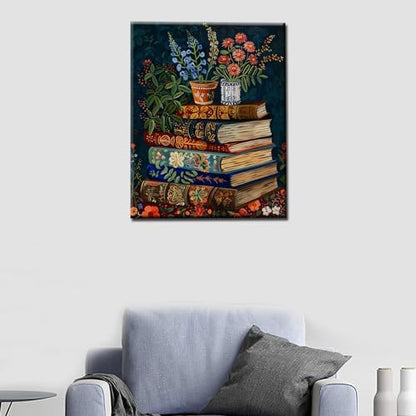 Aihonmin Stack Magic Book Paint by Numbers Kits for Adult Beginners,Boho Style Paint by Numbers Botanical Painting by Numbers Arts Craft Kits Canvas Drawing for Home Without Framed 16''W x 20''H - Image 2