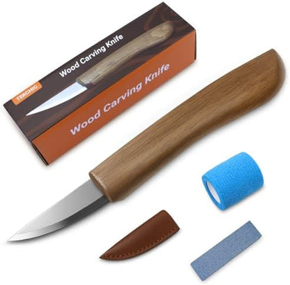 Wood Carving Knife for Beginners Whittling Knife with Leather Sheath by TekchicDIYTools