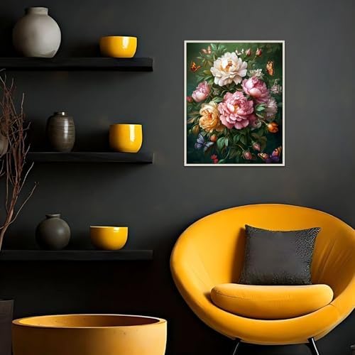 Banket Paint by Numbers Kit for Adults Beginner Flowers DIY Painting Kits for Adults Butterfly Easy Adult Paint by Number Kits on Canvas Color by Numbers for Gifts Home Wall Decor 16x20 Inch - Image 3