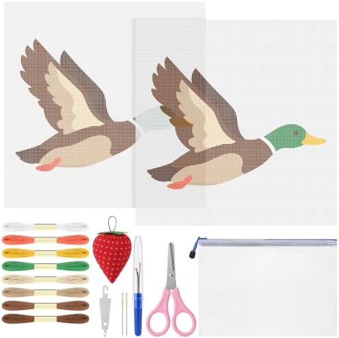XunYee 28 Pcs Flying Mallard Needlepoint Kit for Beginners Adults Starters by XunYee