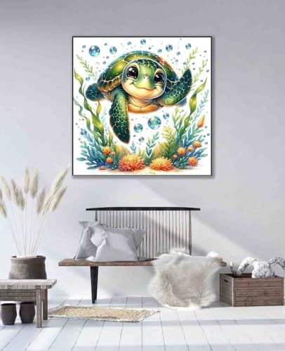 DYAIANGMU Sea Turtle Stamped Cross Stitch Kit for Adults 13.7x13.7 inches - Image 4