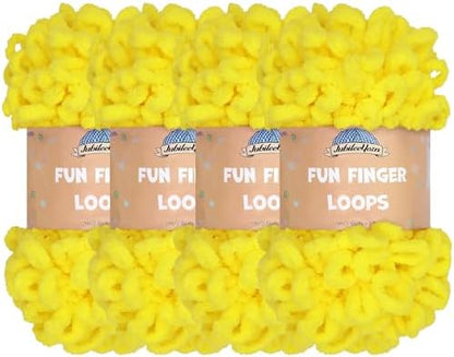 JubileeYarn Fun Finger Loops Yarn - Limoncello - 4 Skeins by BambooMN