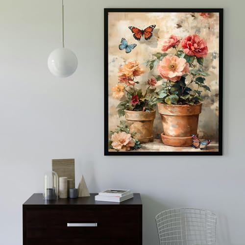 MBNTJHT DIY Flowers Paint by Numbers Kit for Adults,Unframed Potted Flowers Paint by Number Kits for Beginners,Acrylic Watercolor Painting Crafts Kit for Home Decor 16X20 Inch. - Image 5