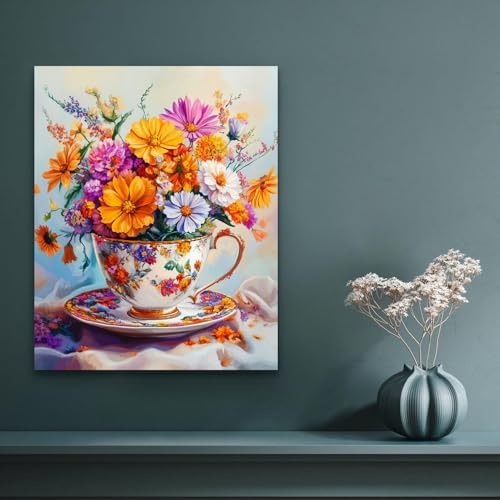 Banket Paint by Numbers Kit for Adults Beginner Flowers DIY Painting Kits for Adults Floral Easy Adult Paint by Number Kits on Canvas Color by Numbers for Gifts Home Wall Decor 16x20 Inch - Image 2