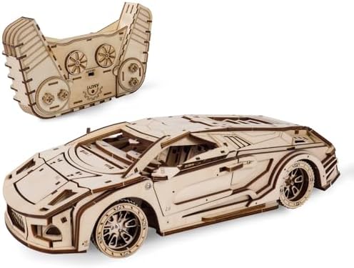 3D Wooden Puzzle Retro Sports Car for Adults by Gueiddi