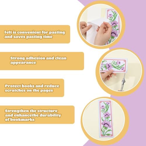 ORIGACH 6 Set Flowers Cross Stitch Bookmark Kit for Beginner - Image 4