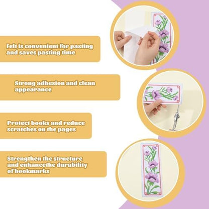 ORIGACH 6 Set Flowers Cross Stitch Bookmark Kit for Beginner - Image 4