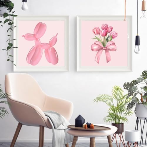 6 Pack Framed Adult Paint by Number Beginners with Wooden Easel,Pink Vintage Paint by Numbers Kit for Adults,Retro DIY Acrylic Paint Kit with Frame,Easy Paint by Numbers Canvas for Decor 8x8 inch - Image 5