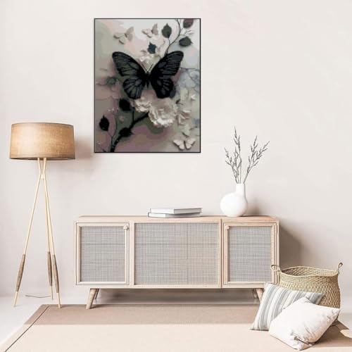 Butterfly Flower Stamped Cross Stitch Kits Flowers Cross Stitch Patterns,Dimensions Cross Stitch Kits Embroidery Kit Arts and Crafts for Beginners 15.7x11.8 inch - Image 5