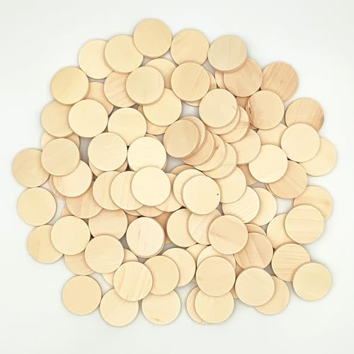100PCS Natural Wood Slices 1.4 inch Blank Round Wooden Discs Unfinished Wood Circles Blank Wooden Ornaments for DIY Crafts - Image 2