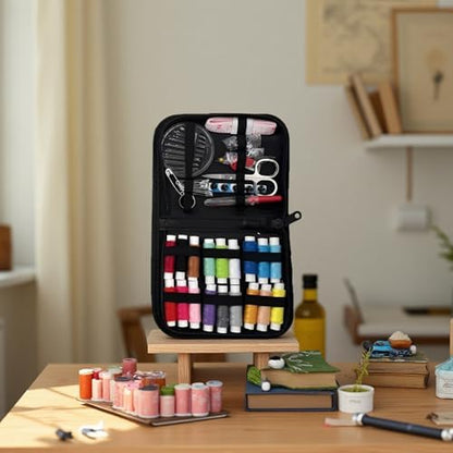 Texvora Stitches Embroidery Starter Kit Adult, Complete DIY Tools with Stitch Book and Sewing Kit, Portable Design, Safety Zipper, 8.3 x 11 x 0.6 in for Easy Crafting - Image 4