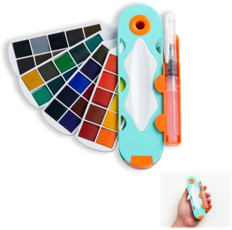 SEAMIART 40 Colors Watercolor Paint Set Portable Mini Travel Watercolor Kit by SEAMIART