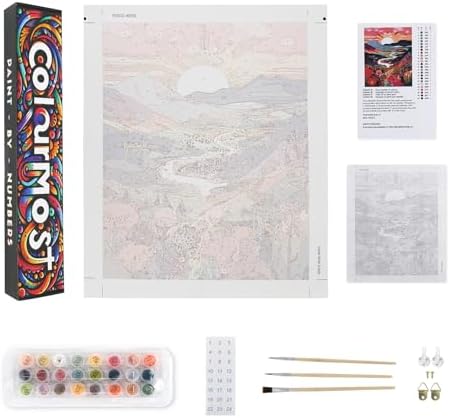 ColourMost's Original Paint by Numbers Kits-Serenity Mandalas #02 (16"x16" / 40x40cm) Includes Paints, Canvas, and Brushes, Perfect for Beginners and Advanced Painters (Unframed Canvas) - Image 4