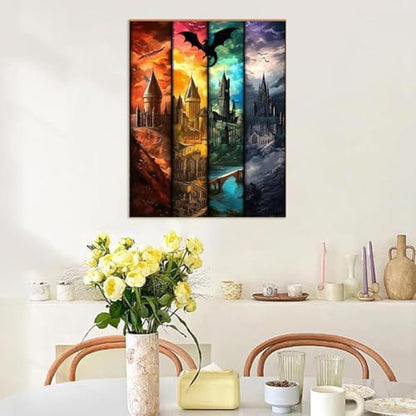 Castle Paint by Numbers Kit for Adults Framed Canvas 12X16in, Frameworkless - Image 6