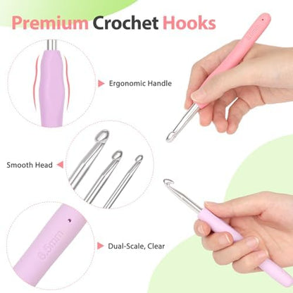 Coopay Crochet Hooks Set with Case,Crochet Hook Kit for Arthritic Hands - Image 5