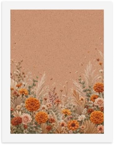 Paint by Numbers Kit for Adults Beginner Art Decor Orange Floral Edge by Unknown