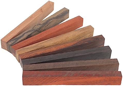 DOITOOL 1set Exotic Wood Blanks for Woodturning DIY Crafting Pen Making Kit Unfinished Craft Wood with Unique Patterns for Creative Projects and 8pcs by DOITOOL