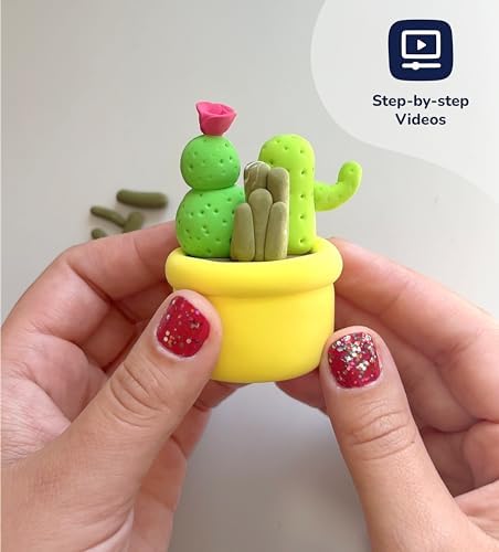 Pott’d Foam Dough Collectibles Air Dry Clay Kit for Adults, DIY Crafts Includes Clay Tools, Colourful Foam Clay, Guides for Mini Food Characters, Plant Projects and Date Night Creations - Image 6