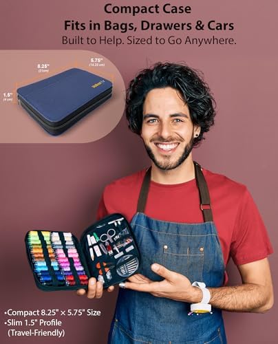 Vellostar Sewing Kit for Men & Adults - 100-Piece Navy Blue Beginner Set - Image 3
