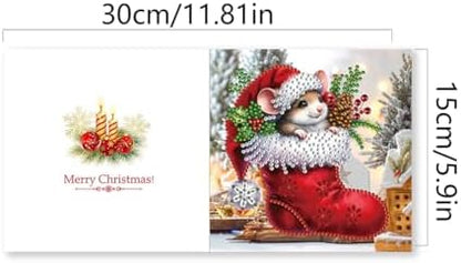6pcs DIY Diamond Art Christmas Cards Kit with Envelopes & Tools-Diamond Dot Greeting Cards,Xmas 5D Rhinestones Painting for Adults,DIY Craft Family Friend Xmas Gifts(Xmas Stocking Animals) - Image 5