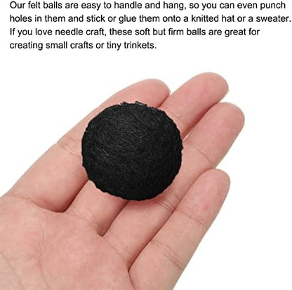 PATIKIL Wool Felt Balls Beads Wool Felting Pom 3cm 30mm Black for Home Crafts Handcrafts Project DIY Pack of 20 - Image 4