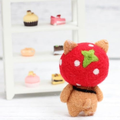 MOPFOL Needle Felting Kit 4 Styles - DIY Wool Craft with Foam Pad, Felting Needles & Accessories for Animal Doll Making(Strawberry Shiba Inu) - Image 7
