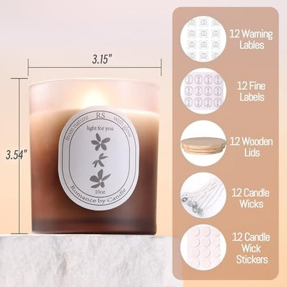 REISEN 12 Pcs 10oz Gradient Amber Candle Jars for Candle Making Kit - Image 2