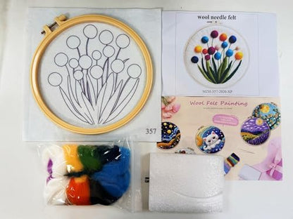 CaptainCrafts Needle Felting Kit for Adults Flowers Pattern DIY Home Decor - Image 3