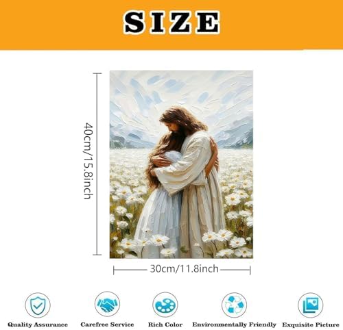 6 Pack Jesus Paint by Numbers Kit for Adults Framed Canvas, Frameworkless - Image 3