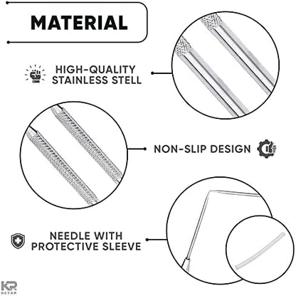 KETAR 4 Pcs Pottery ToolsTips, 6.3 Inch, Stainless Steel, Knurled Grip - Image 3