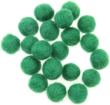 Needle Felt Balls Pure Wool Beads Felted Wool Balls 15mm Handmade DIY Crafts 20pcs (Bright Green) by Zasy