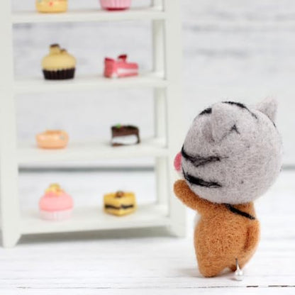 MOPFOL Needle Felting Kit 4 Styles - DIY Wool Craft with Foam Pad, Felting Needles & Accessories for Animal Doll Making(Cat Shiba Inu) - Image 6