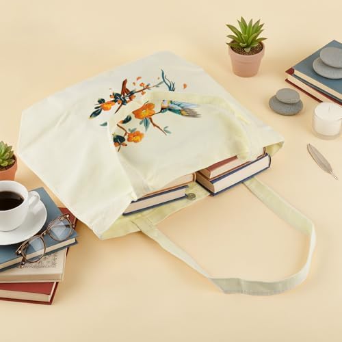 ERKOON Canvas Tote Bag Embroidery Kit for Beginners, Floral Arts Crafts Cross Stitch Kits for Adults Including Stamped Embroidery Bag with Hoops, Needle, Instruction and Color Threads (Hummingbird) - Image 6