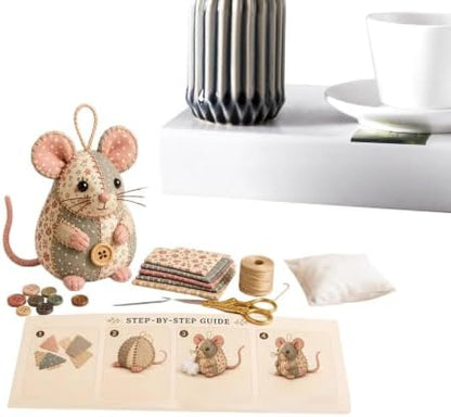 Sewing Project Kits with Fabric - Handmade Mouse Ornament - Image 7