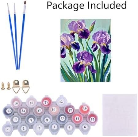 ACIOPPL Paint by Numbers for Adults Beginner Purple Iris Flower 16 x 20Inch - Image 6
