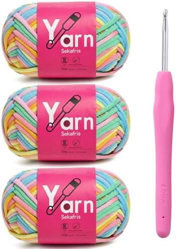 Beginner Yarn for Crocheting Cotton Crochet Yarn #4 A9 by Sekafris