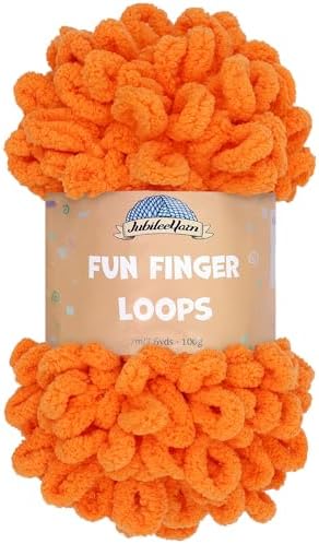 JubileeYarn Fun Finger Loops Yarn - Orange Peel - 1 Skein by BambooMN