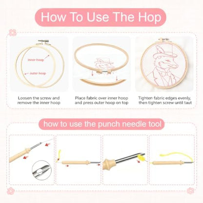 BEUNITONE Retro Jazz Fox Punch Needle Kits for Adults Beginner - Image 3