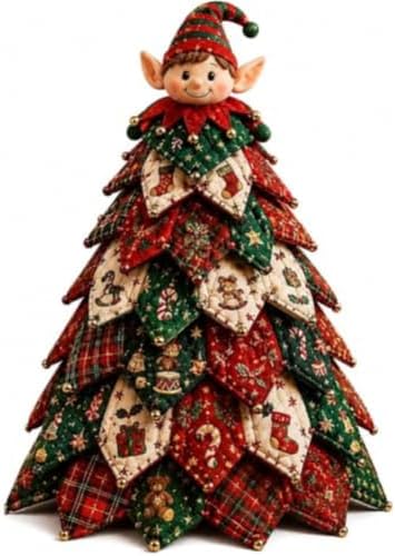2026 New Christmas & Halloween DIY Quilted Fabric Tree Kit, 3D Layered Sewing Craft Set for Beginners, Christmas Tree Quilt Kit, Handmade Tabletop Holiday Decor, Gift for Craft Lover by Unknown