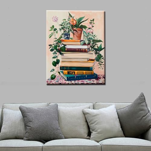 Bohemia Style Paint by Numbers Kits for Adult Paint by Numbers Leaf Acrylic Paint by Numbers Kits on Canvas Painting Kits vase Drawing with Brushes Decor Decorations Gifts DIY Framed 16x20 Inch - Image 4