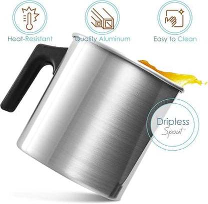 Hearth & Harbor Aluminum Wax Melting & Pouring Pot with Dripless Heat-Resisting Handle & Pouring Spout - Image 5