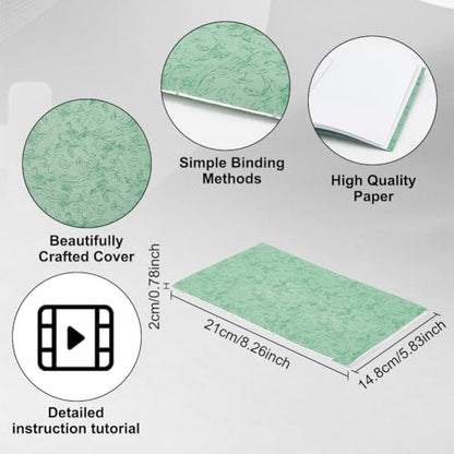 WEBEEDY 4 Sets DIY Bookbinding Kit Complete Book Making Kit DIY Writing Journal Set Bookbinding Starter Kit for Adults Beginners Work Note Taking Travel Business Personal Diary,8X6/15X21cm(A5) - Image 3