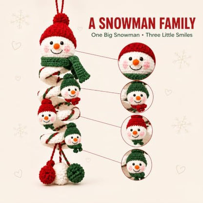 Crochet Snowman Spiral Ornament DIY Kit, Christmas Craft for Adults - Image 6