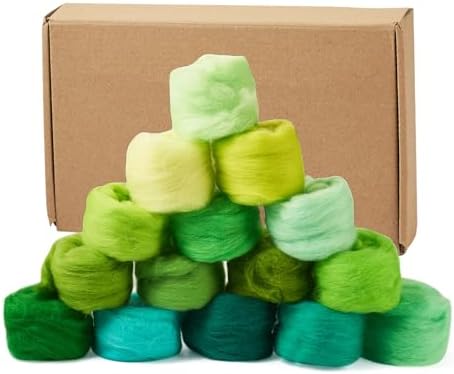75G Needle Felting Wool Green Wool Roving for Needle Felting Multicolor Soft Spinning Wool Bulk for Felting DIY Crafts Hand Spinning Supplies - Image 7