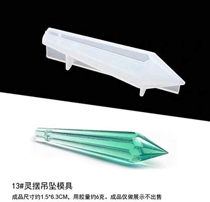 Pendulum UV Silicone Resin Molds DIY Craft Silicone Transparent Mold for Pendant Necklace Mold Jewelry Making Findings (28x48mm) - Image 5