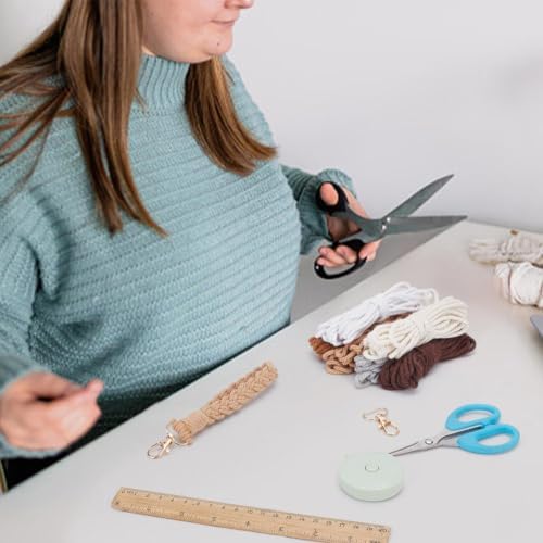 BEUNITONE 16 PCS Keychain Making Kit for Adults, Colorful Macrame Supplies Craft Kit for Beginners with Instruction, Scissors and Tape Measure, Keychain Making Kit for DIY Key Chain Phone Bag - Image 4