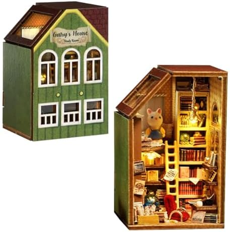 DIY Miniature Dollhouse Kit, Creative Wooden Doll House Craft Model with LED and Furniture for Christmas Birthday Gift (QH005) by TOPBSFARNY